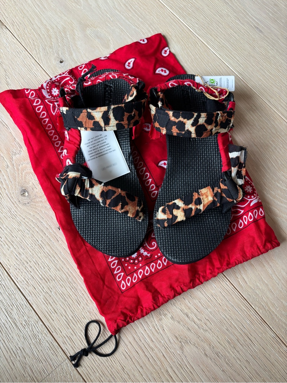 Arizona Love Leopard Print Strap Sandals - Black & Brown - Limited Edition